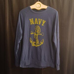 21 Men Blue Navy Long Sleeve T Shirt Size XL